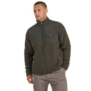 Vuori Men’s Fleet Jacket Dark Olive Full Zip Fleece Jacket Size Large